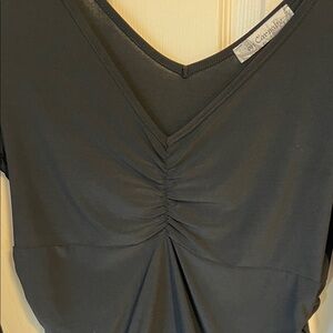 On Carnaby Black V-Neck Ruched Top